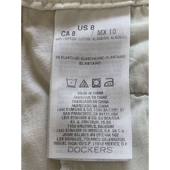 Dockers Capris Beige Casual Pants Flat Front Size 8 - Picture 4 of 11